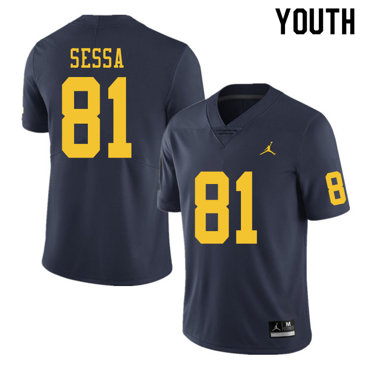 Youth #81 Will Sessa Michigan Wolverines College Football Jerseys Sale-Navy